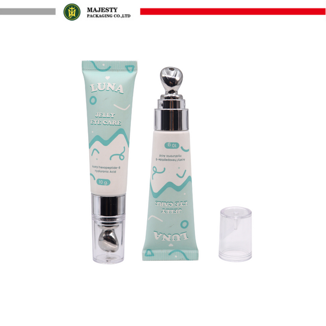 Tube de crème pour les yeux, mignon et Unique, avec applicateur en alliage de Zinc, emballage cosmétique en plastique, Tube de Massage en plastique pour soins oculaires, 10ml-30ml