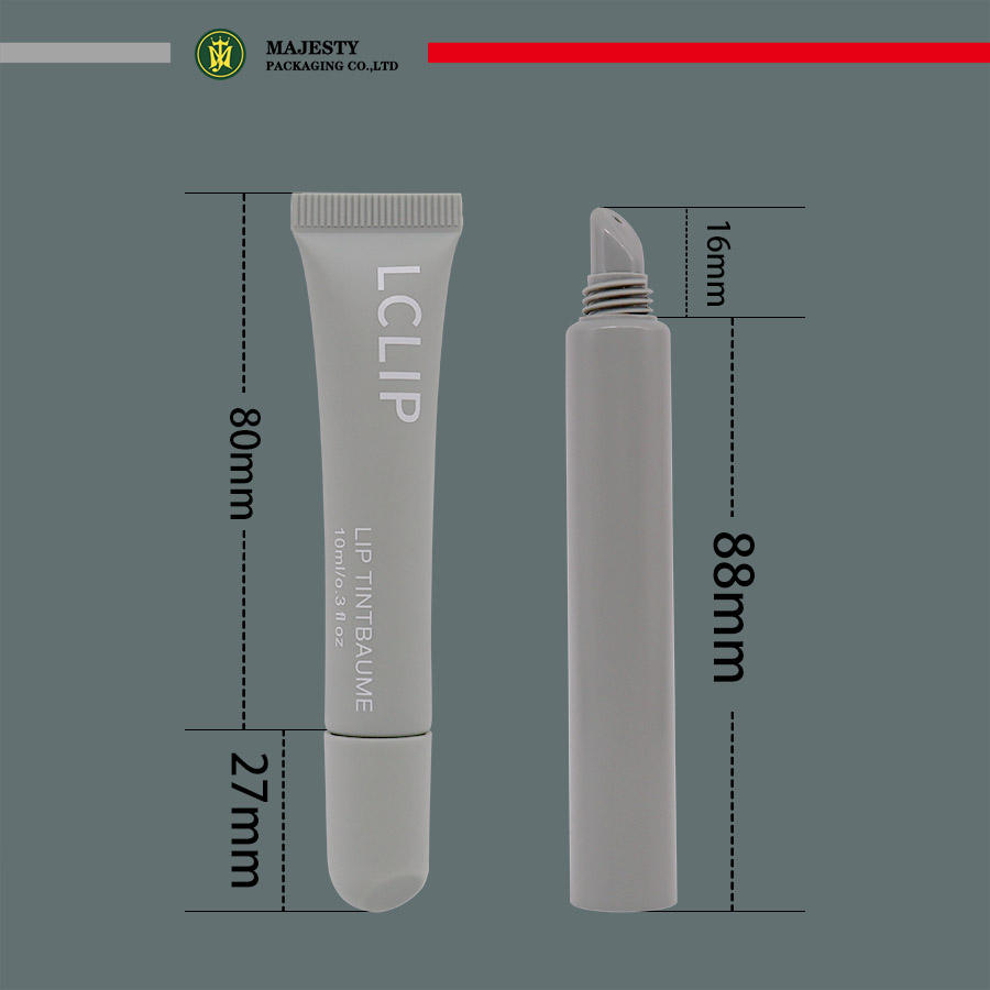 OEM et ODM Mini petits Tubes en plastique souple PE de 10 ml avec pointe en Silicone pointe PE brillant à lèvres bâton à lèvres baume à lèvres conception à presser
