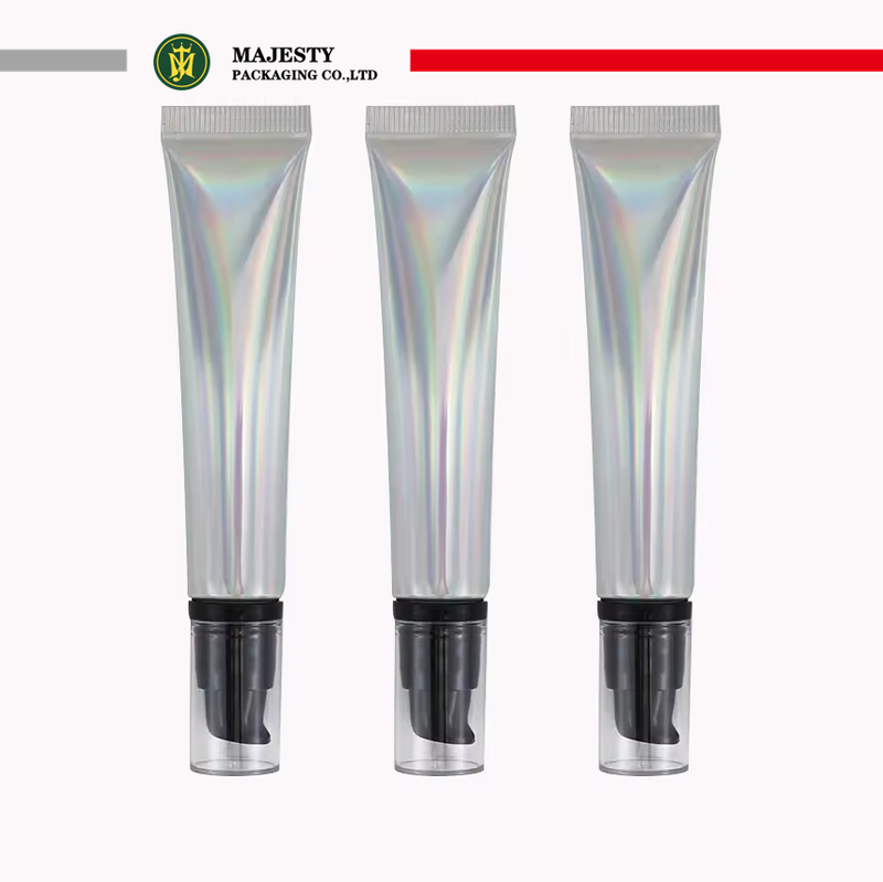 Tête de pompe à Tube à presser ABL souple, Laser argent personnalisé, 10ml 15ml 20ml, pour cosmétiques, crème pour les yeux, Tube de protection solaire