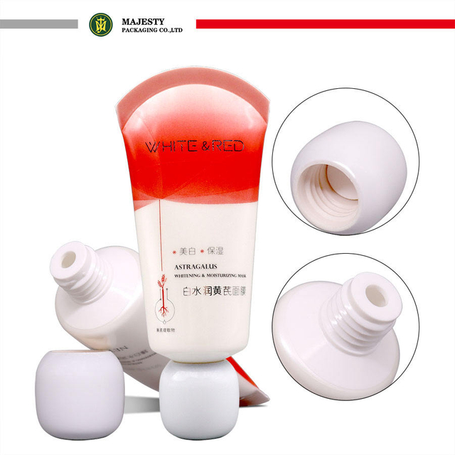 Tube à capuchon en céramique pour lotion pour le corps et crème pour les yeux, récipient en plastique à fermeture sectorielle de 30 à 50ml avec sérigraphie à usage cosmétique