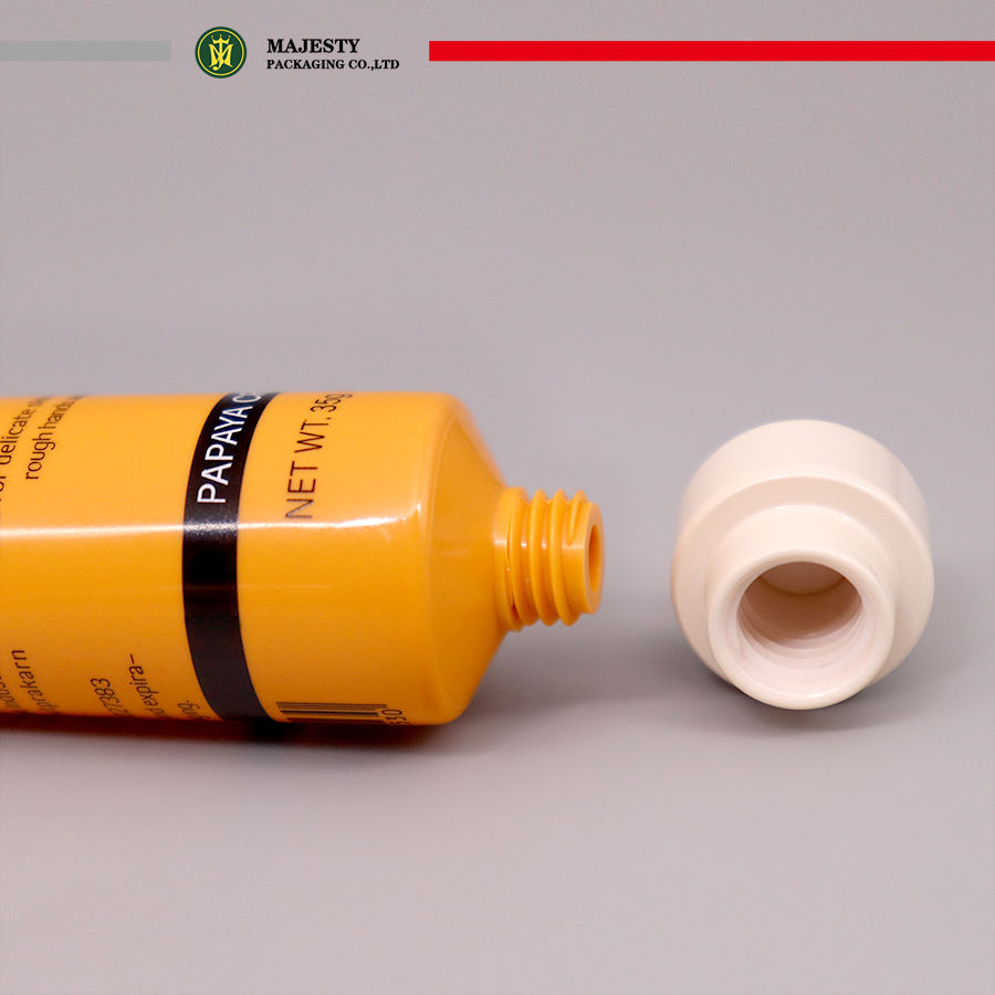 OEM ODM personnalisé 35 ml bouchon à vis en céramique tube vide en plastique soins de la peau rondelle de visage presser le tube cosmétique pour lotion pour le corps