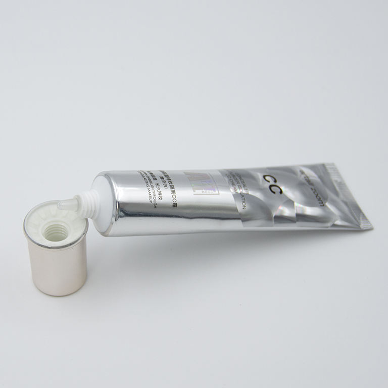 Tube à presser en plastique souple personnalisé de 19mm, matériau ABL, conteneur de crème solaire BB, Tube vide argenté imprimé au Laser, cosmétiques