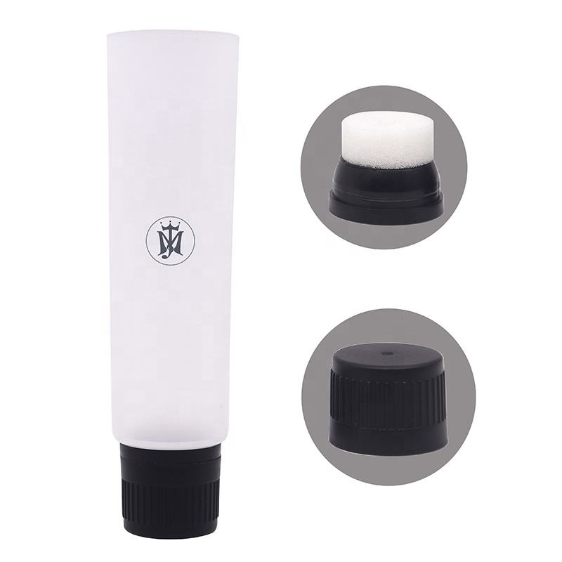 Emballage de Tube cosmétique en plastique avec interrupteur, applicateur d'éponge, nettoyant pour le visage, Tube en plastique de soins du visage, Tube de 70ml 100ml 150ml