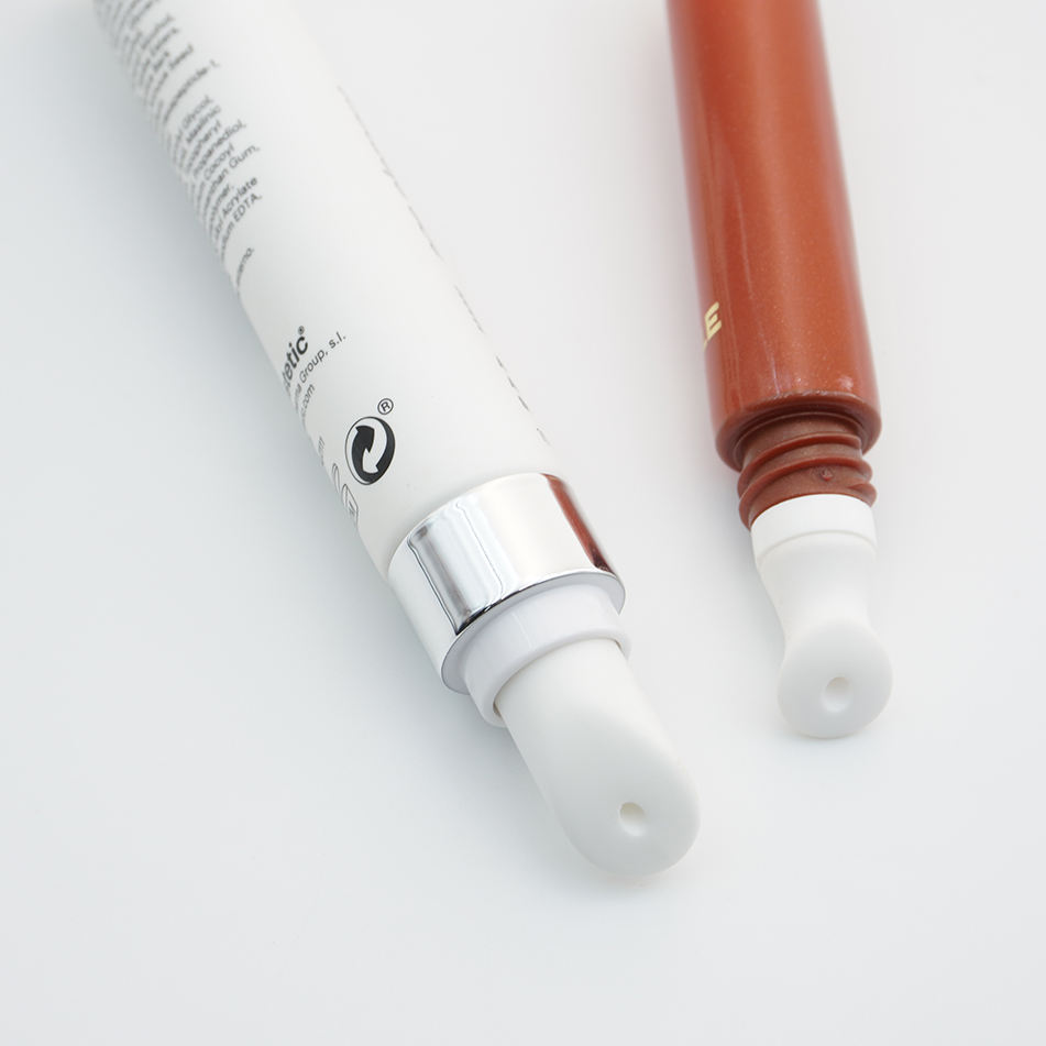 Diamètre personnalisé de 19 mm. Tube vide de crème pour les yeux, emballage supérieur en céramique de Massage en plastique avec applicateur de plaque en céramique, 10ml 15ml 20ml