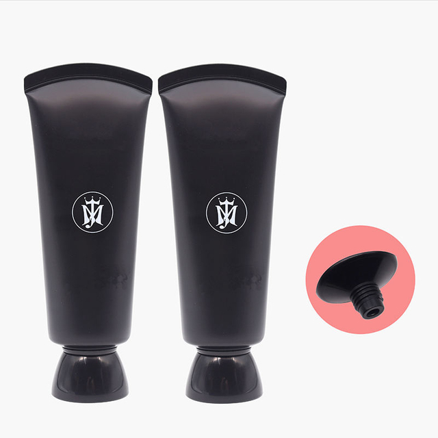 Tube en plastique vide noir OEM 80ml 100ml 120ml, crème pour le visage, Tube nettoyant pour hommes avec bouchon à vis, emballage pour lavage du visage