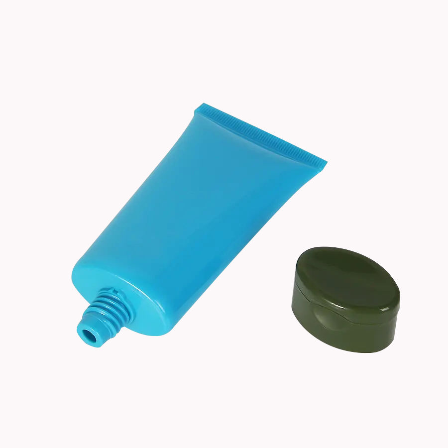 Tube à presser de couleur personnalisé écologique, emballage en plastique, crème ovale pour les mains, soins de la peau, Tube souple avec capuchon rabattable