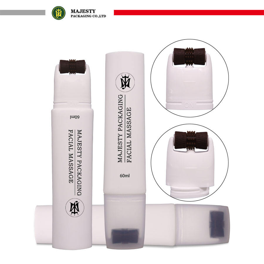 Tube souple de rouleau de Massage personnalisé, récipient vide pour le visage/corps, pour les soins du corps avec Massage en silicone