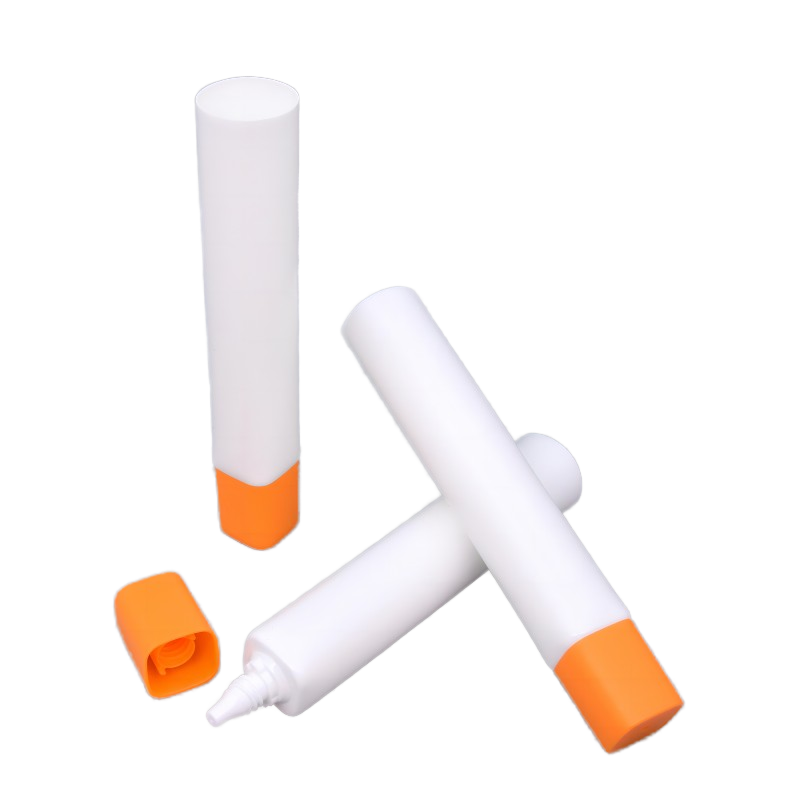 Tube cosmétique de forme carrée OEM 50ml, buse à presser vide et souple, crème de fond de teint, soins de la peau, crème pour les yeux, impression d'écran