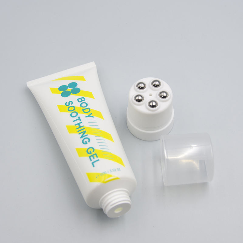 Tube d'extrusion d'emballage cosmétique en plastique personnalisé 60 ml-150 ml avec tête de massage à 5 billes