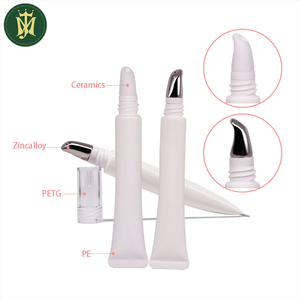 Tube en céramique de crème pour les yeux cométique personnalisé de 10 ml 15 ml 20 ml avec tête en alliage de zinc emballage en plastique vide pour usage cosmétique