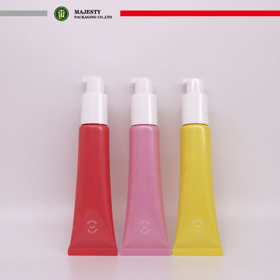 Tube de Lotion de pompe cosmétique en plastique personnalisé 30ml-60ml, Isolation de protection solaire, fond de teint liquide, emballage de tête de pompe à vide