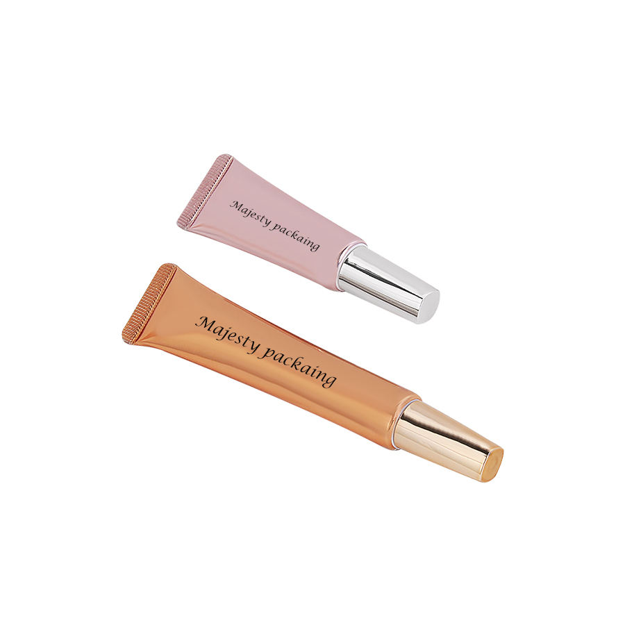 Tubes à presser de sérum pour les yeux doux PE ABL, 15ml, 20ml, 30ml, avec longue buse en or Rose, emballage cosmétique pour crème solaire pour les yeux