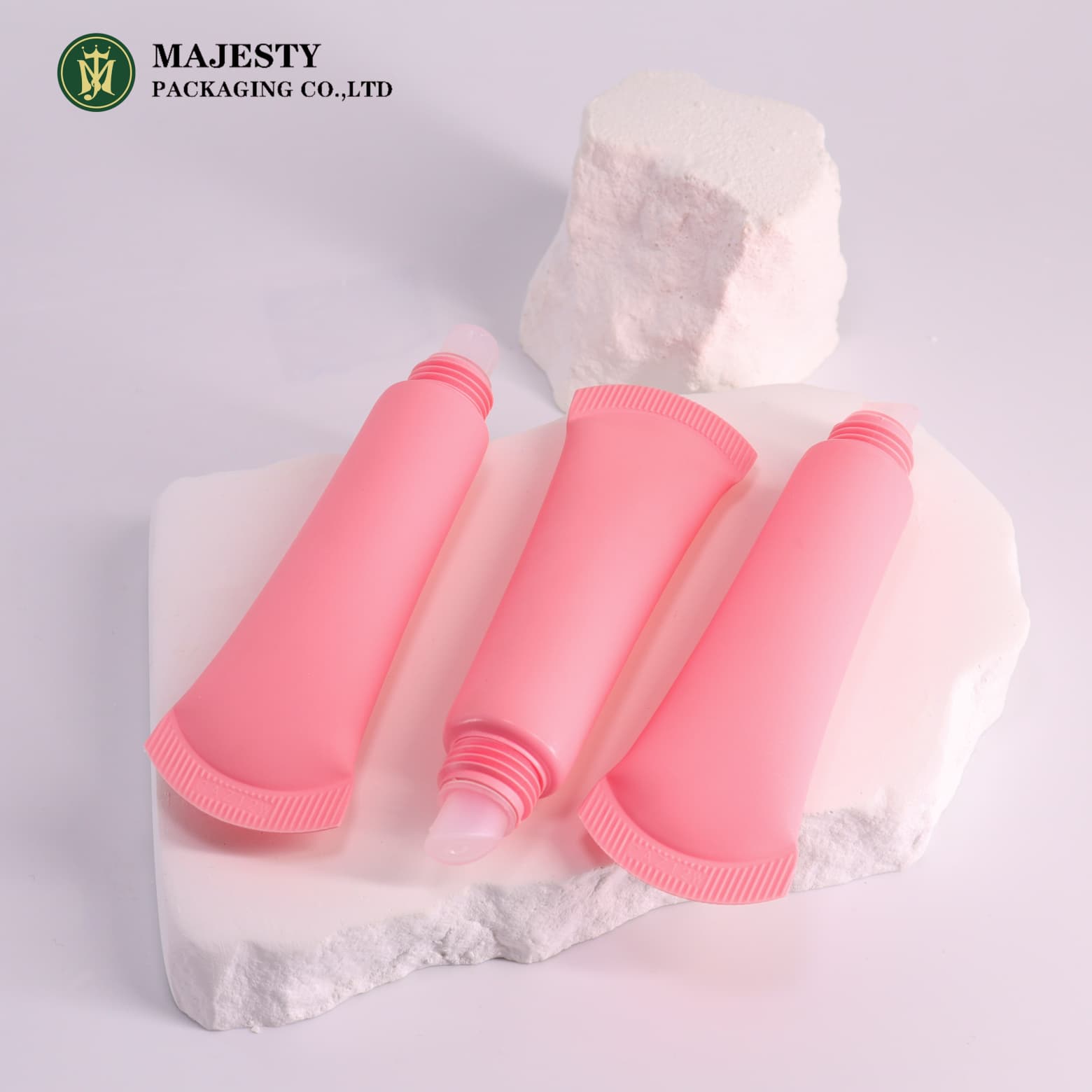 Tube cosmétique de brillant à lèvres PE avec motif compressé