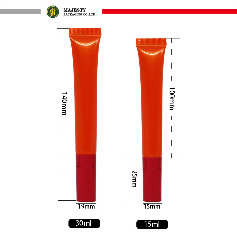 Applicateur en alliage de Zinc en céramique personnalisé, Tube vide de rouge à lèvres, diamètre de 19mm, capacité de 10 ~ 30ml, crème à bouchon à vis