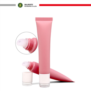 Tube de brillant à lèvres en plastique personnalisé OEM/ODM, 10ml, 15ml, avec capuchon en acrylique, Tube de baume à lèvres pour emballage cosmétique, Surface d'estampage à chaud