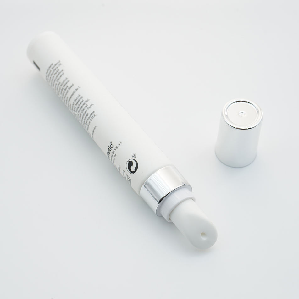 Diamètre personnalisé de 19 mm. Tube vide de crème pour les yeux, emballage supérieur en céramique de Massage en plastique avec applicateur de plaque en céramique, 10ml 15ml 20ml