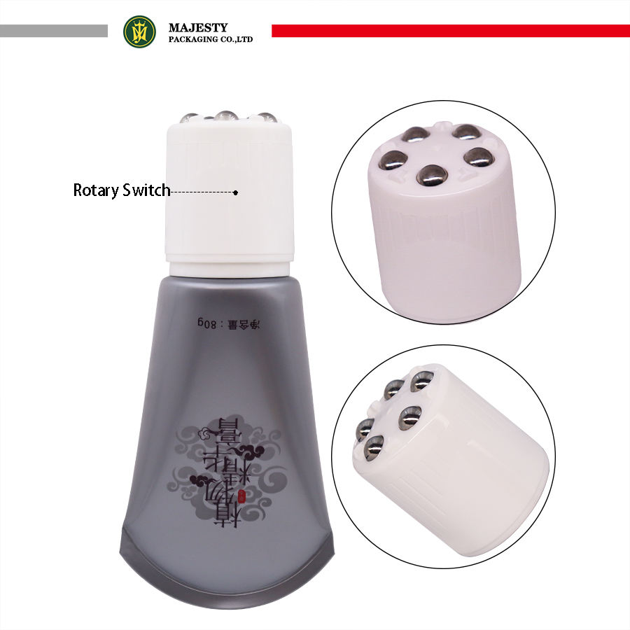 Tube cosmétique en plastique avec rouleau de Massage à bille en acier inoxydable, Tube vide pour Lotion corporelle, emballage de Tube de crème de Massage