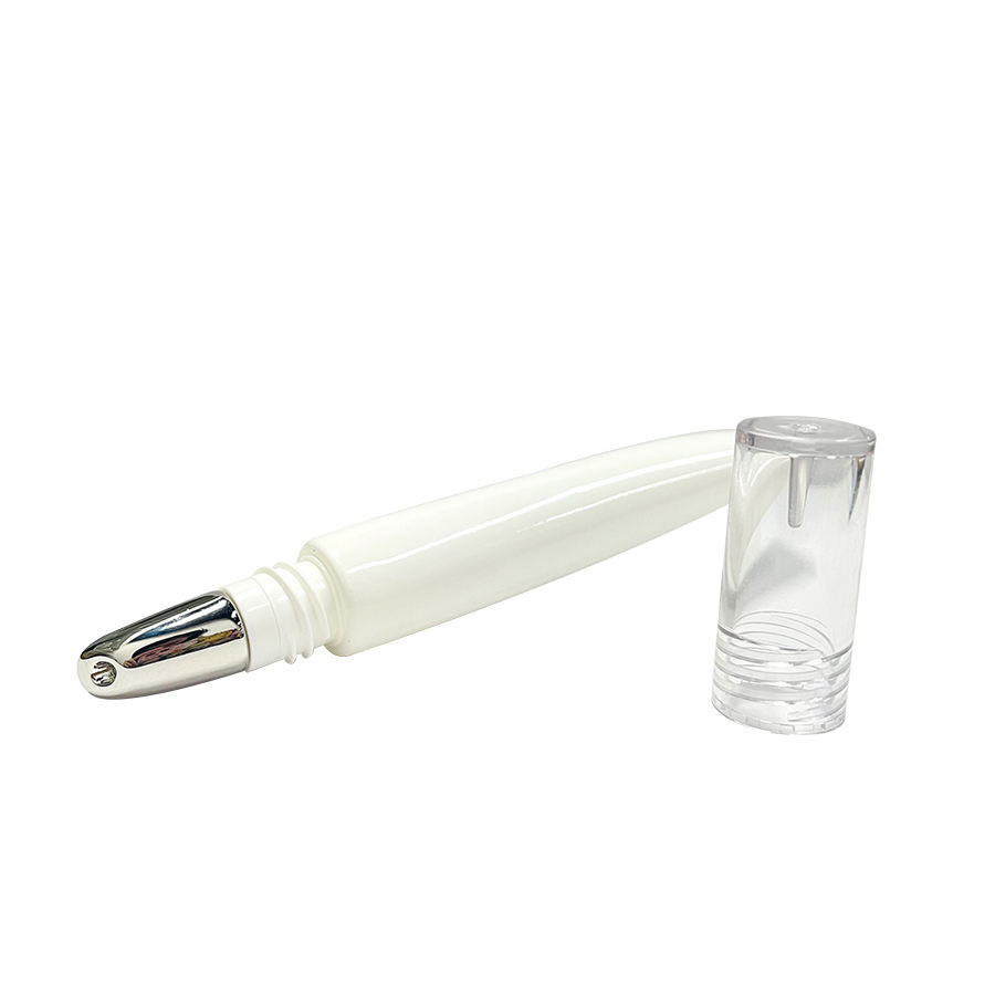 Applicateur vide en alliage de Zinc, masseur, Tube cosmétique, pointe métallique brillante, pour presser les lèvres, Tube personnalisé, 7ml, 10ml, 20ml