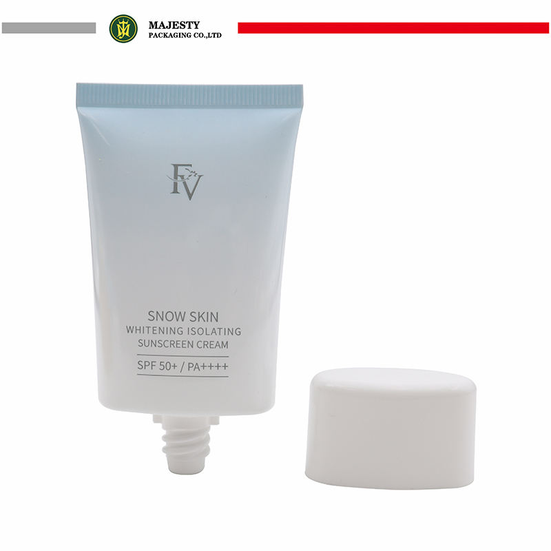 Tubes en plastique PE ovales plats OEM pour 20 ml 30 ml 50 ml, emballage à presser, bouchon à vis, crème solaire cosmétique, fond de teint BB crème