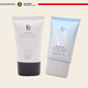 Tubes en plastique PE ovales plats personnalisés de 30 ml et 50 ml pour crème solaire et fond de teint BB avec bouchon à vis, emballage pour cosmétiques