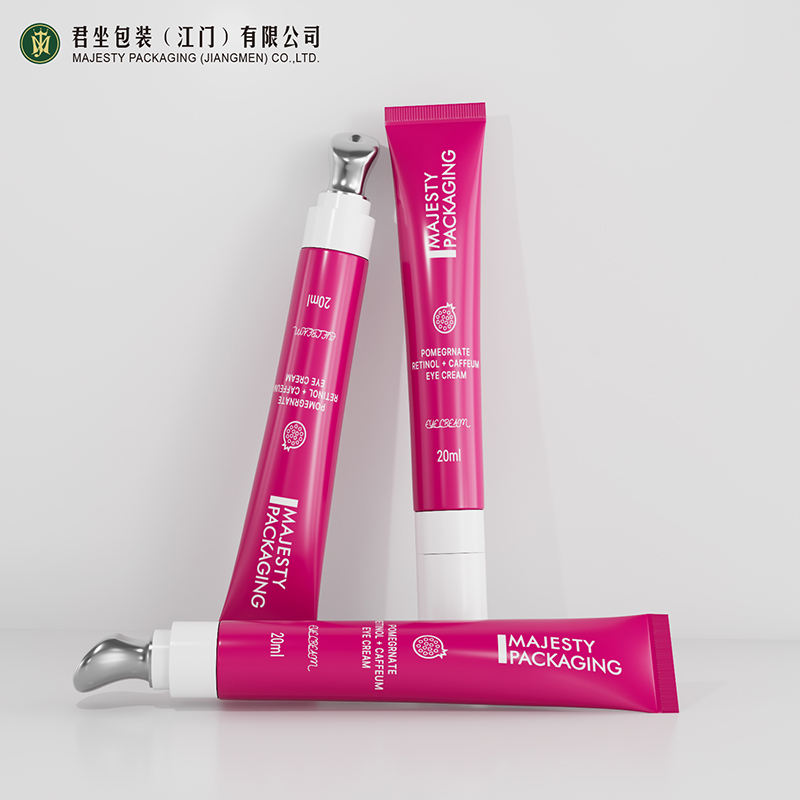 Emballage cosmétique vide personnalisé, Tube en plastique vibrant en alliage de Zinc, tête d'applicateur métallique, sérum à presser, Massage, crème pour les yeux, lèvres