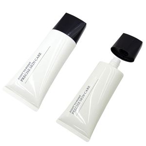 Tube à presser en plastique souple pour crème nettoyante pour les yeux, protection solaire, conception à rabat pour les soins de la peau