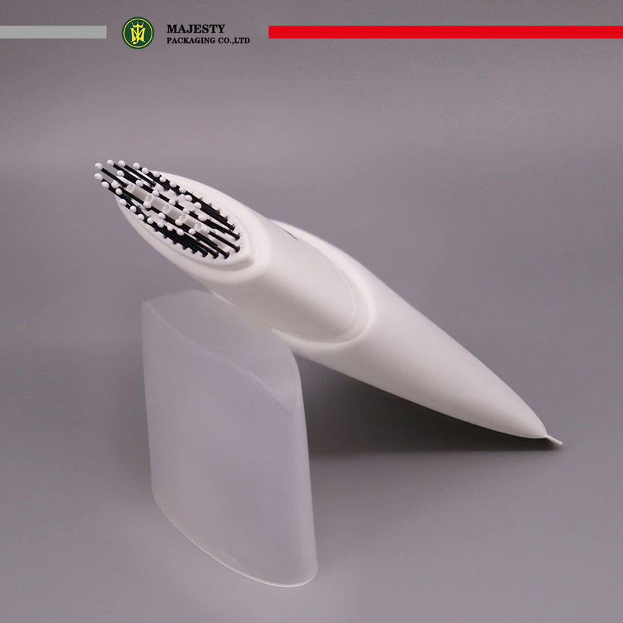 Tube en plastique souple personnalisé, emballage de soins du cuir chevelu pour teinture capillaire avec applicateur de brosse à peigne, Tube à presser personnalisé