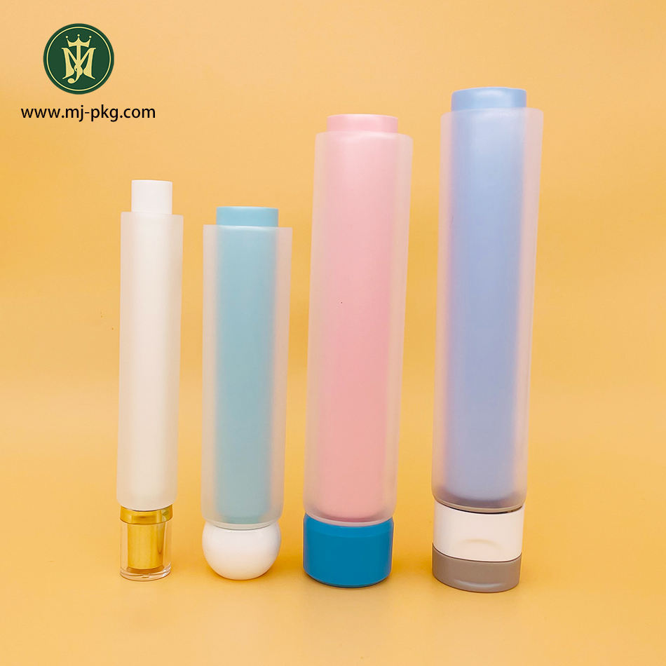 Tube cosmétique en plastique Transparent à Double chambre à compression douce, emballage Double pour soins de la peau, Tubes en plastique vides pour Lotion crème