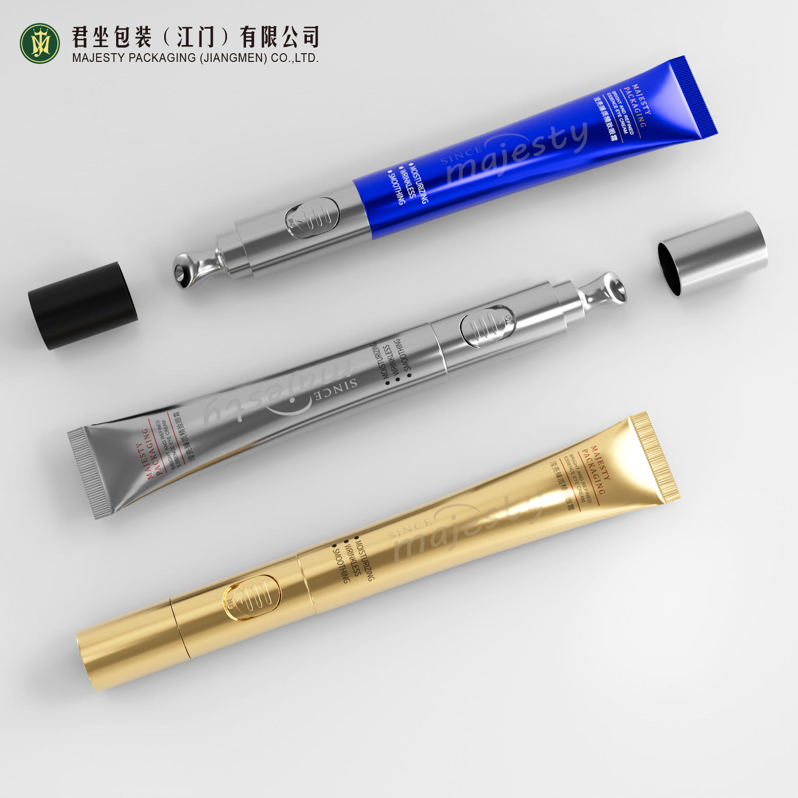 Tube de crème pour les yeux de Massage vibrant en aluminium ABL personnalisé de 15ml, emballage cosmétique en plastique, applicateur de rouge à lèvres, Surface d'étiquetage