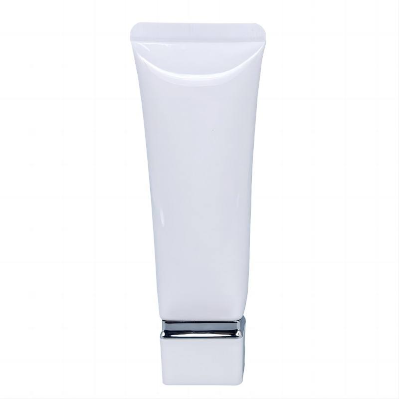 Tube cosmétique PE en plastique souple de forme carrée, emballage à presser pour crème pour les mains avec papier d'étiquetage, matériel pour soins de la peau et rouge à lèvres