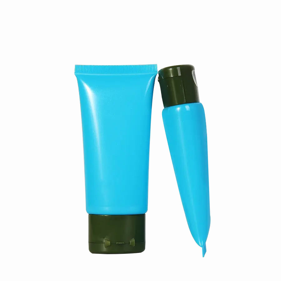 Tube à presser de couleur personnalisé écologique, emballage en plastique, crème ovale pour les mains, soins de la peau, Tube souple avec capuchon rabattable