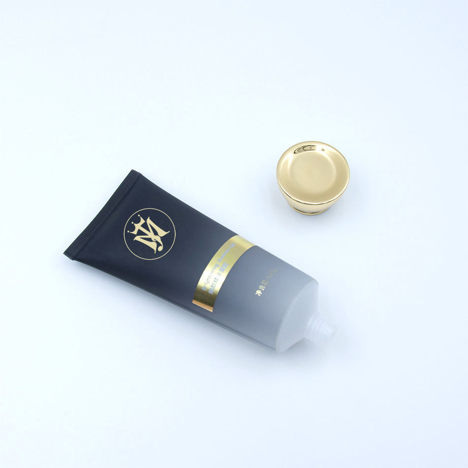 Tube de couvercle à vis doré de luxe personnalisé, pour crème de lavage du visage, Gel, emballage cosmétique de luxe pour protection solaire, shampoing, nettoyant