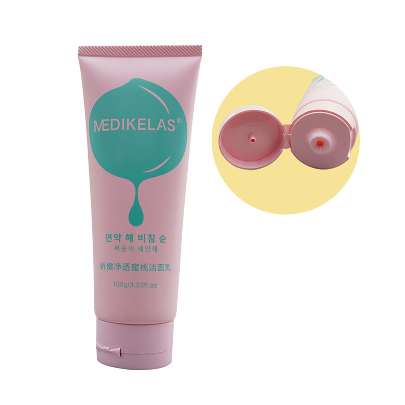 Masque cosmétique en plastique de tube d'emballage de crème nettoyante pour le visage de logo personnalisé avec vis ou couvercle rabattable pour le lavage du visage
