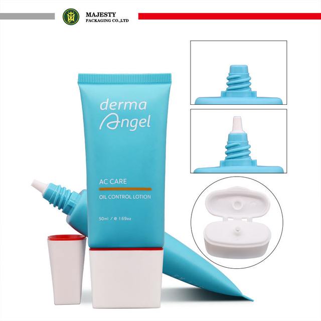 Tube en plastique cosmétique avec capuchon rabattable pour crème pour le visage, emballage de Tube de protection solaire BB imprimé pour soins de la peau