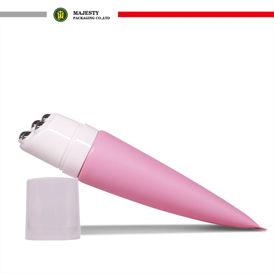 Tube applicateur de Massage vide et souple, boule à rouleau, en acier inoxydable, plastique cosmétique, personnalisé D50mm, 5 couleurs personnalisées gratuites