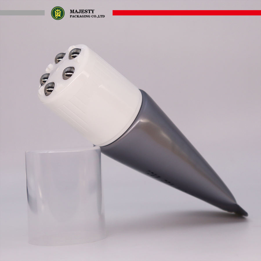 Massage cosmétique de corps de nettoyant pour le visage de tube de boule d'acier inoxydable avec le commutateur rotatif