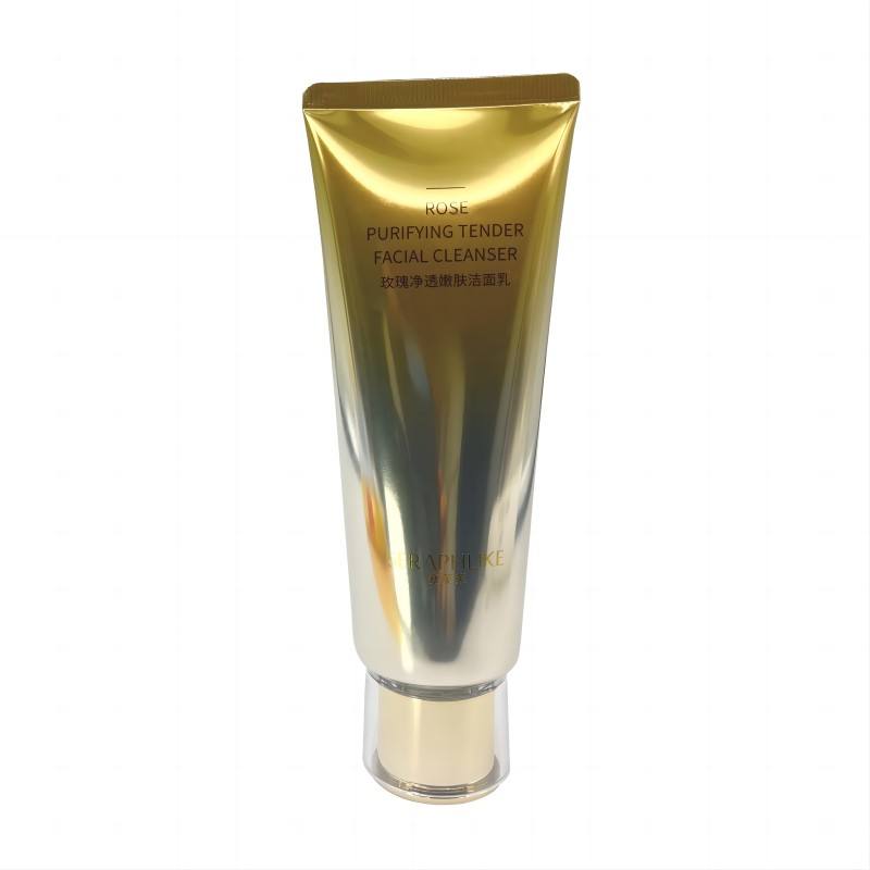 Nettoyant pour le visage PE, crème pour les mains, Tube à presser en plastique souple, bouchon à vis, protection solaire, capuchon en cristal ABS, Tube de lavage du visage, cosmétiques, 100g