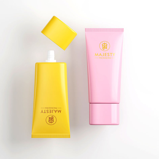 Tubes à presser en plastique plats ovales personnalisés, pour fond de teint, crème solaire BB CC, emballage avec couvercle à vis pour crèmes pour les yeux et le visage