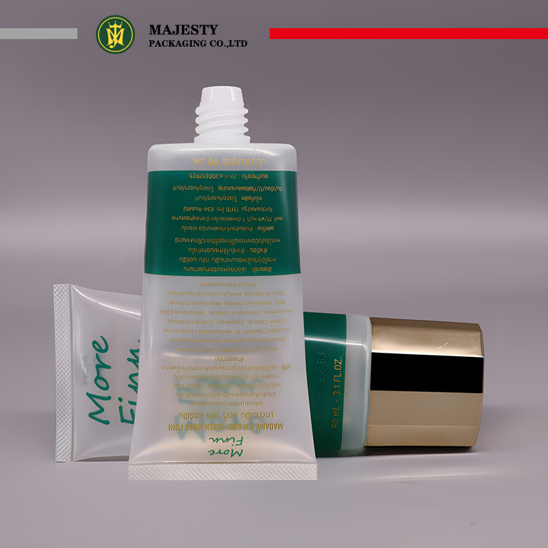 Bouchon polygone ovale en métal personnalisé, Tube de nettoyage du visage de 40mm de diamètre, 80 ~ 180 Ml, crème solaire, Lotion pour le corps, fond de teint BB crème