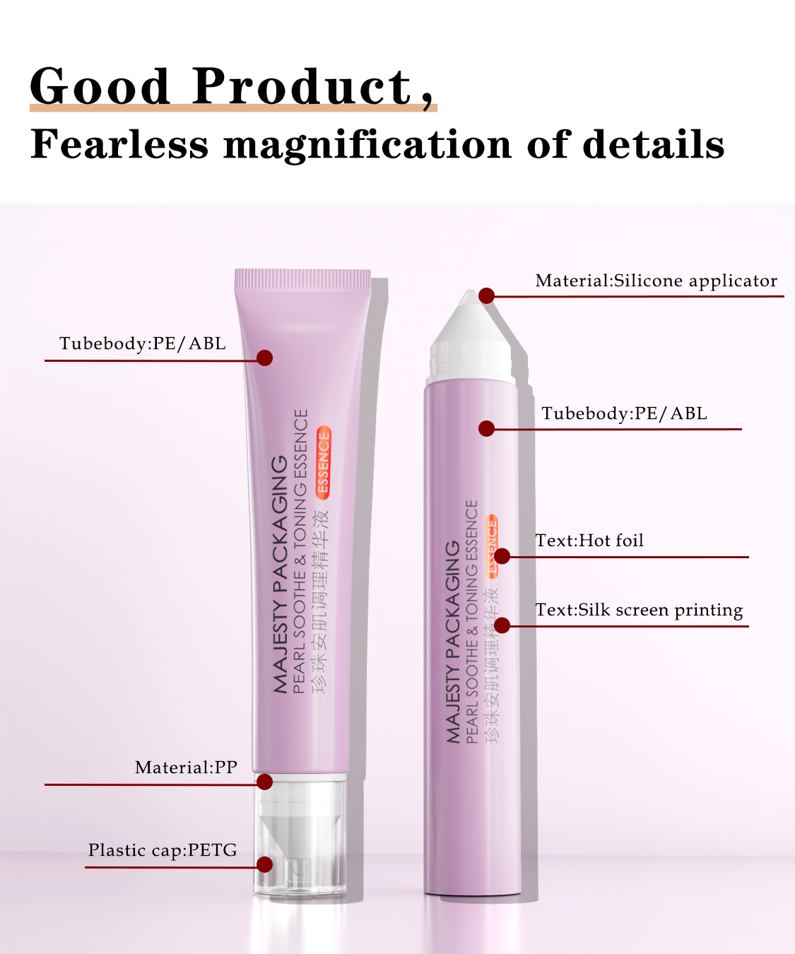 Plastique personnalisé PE Tube cosmétique en plastique 