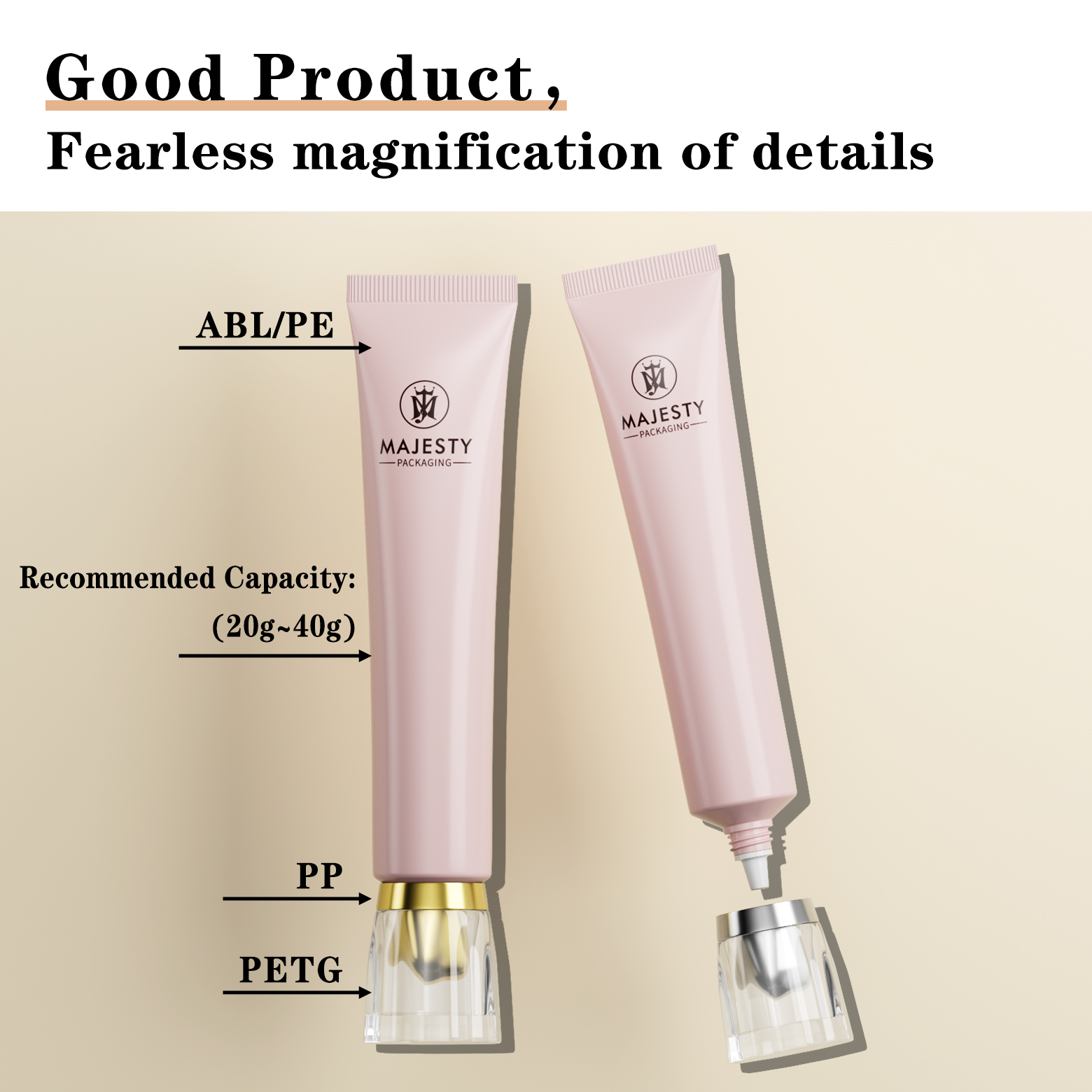 Emballage de crème BB vide personnalisée Acné enrichissant Emballage de soins de la peau de récipient en gel