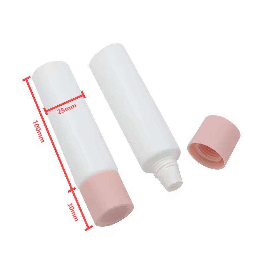 Tube souple en plastique PE à double chambre de 50 à 70ml, pour lotion pour le corps et crème pour les yeux, récipient cosmétique pour impression d'écran