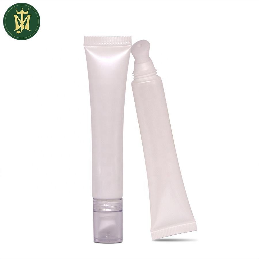 Emballage de tube cosmétique en plastique vide pour baume à lèvres pour crème pour les yeux 10 ml 15 ml 30 ml de forme ronde avec tube applicateur en alliage de zinc ou en céramique