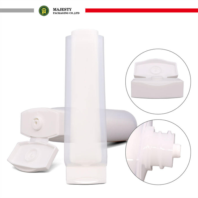 Tube double double phase personnalisé à capuchon rabattable, tube cosmétique en plastique de 100ml pour soins de la peau, lotion pour le corps, double pression pour plus de commodité