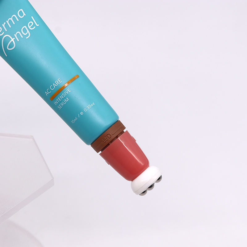 Tube cosmétique vide personnalisé d'applicateur de boule de 4 rouleaux avec la tête d'interrupteur marche/arrêt pour le Tube cosmétique de Massage de crème pour les yeux