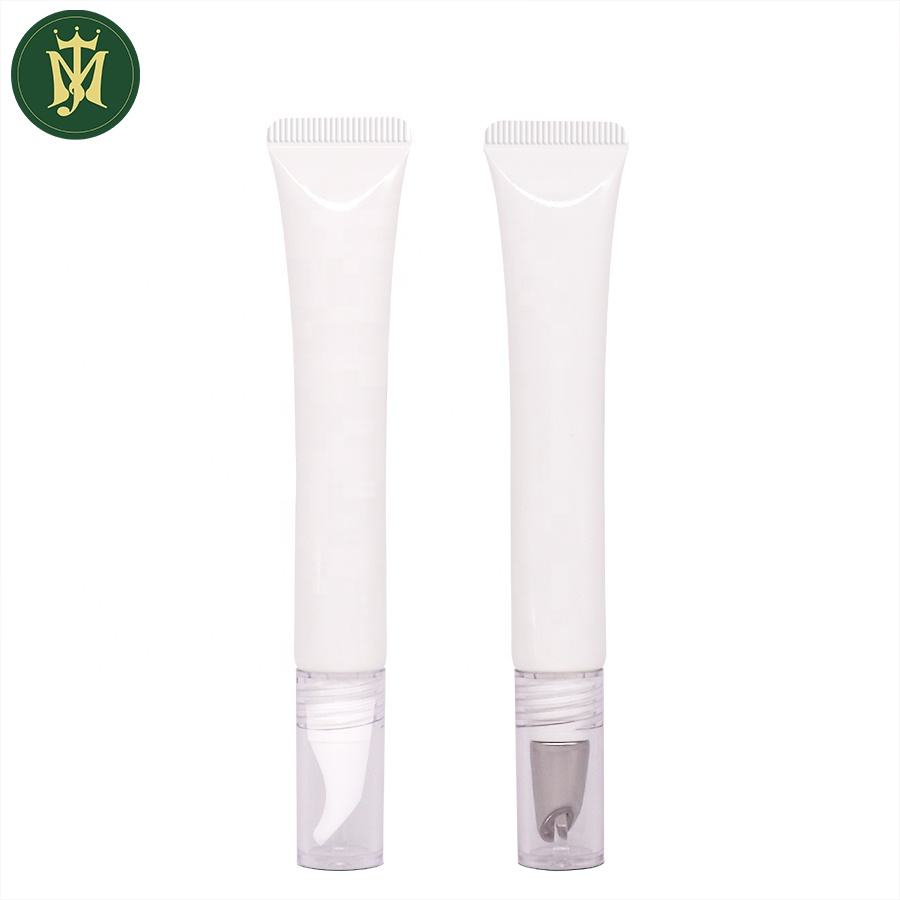 Emballage de tube cosmétique en plastique Tube de baume à lèvres pour crème pour les yeux petit volume avec emballage de tube applicateur incliné en alliage de zinc ou en céramique