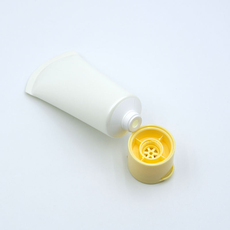 Tube cosmétique souple de tube de compression de lotion PE vide personnalisé avec dessus rabattable pour le lavage du visage et le masque de protection solaire, etc.