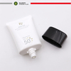 Tubes en plastique PE ovales plats personnalisés de 30 ml et 50 ml pour crème solaire et fond de teint BB avec bouchon à vis, emballage pour cosmétiques