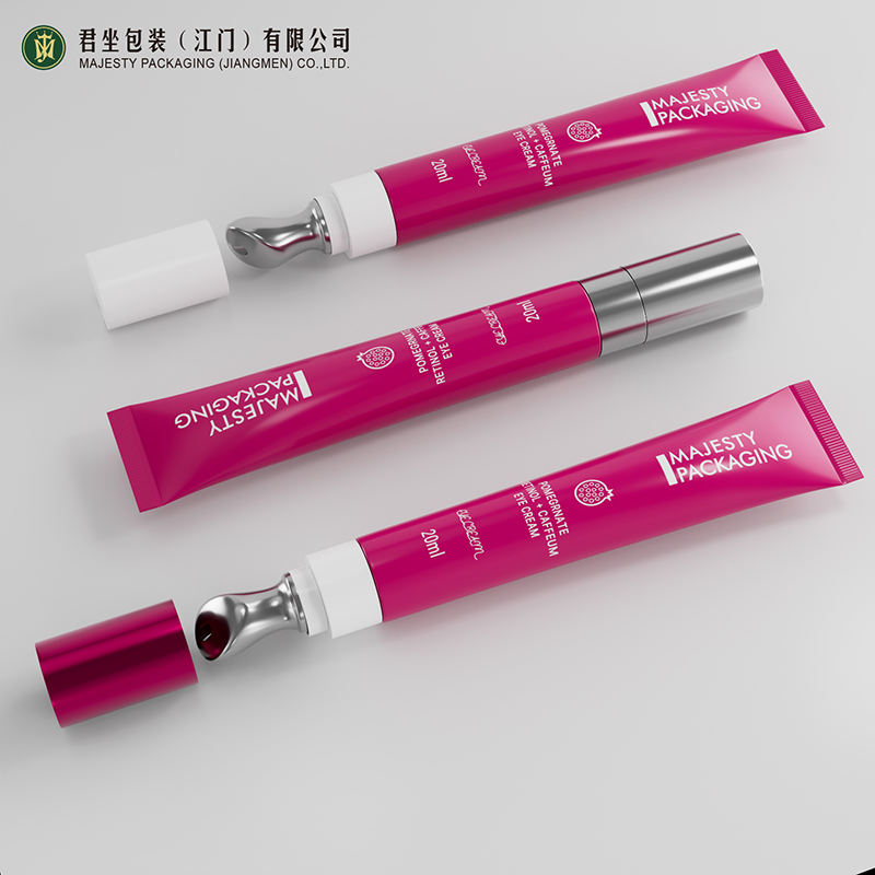 Emballage cosmétique vide personnalisé, Tube en plastique vibrant en alliage de Zinc, tête d'applicateur métallique, sérum à presser, Massage, crème pour les yeux, lèvres