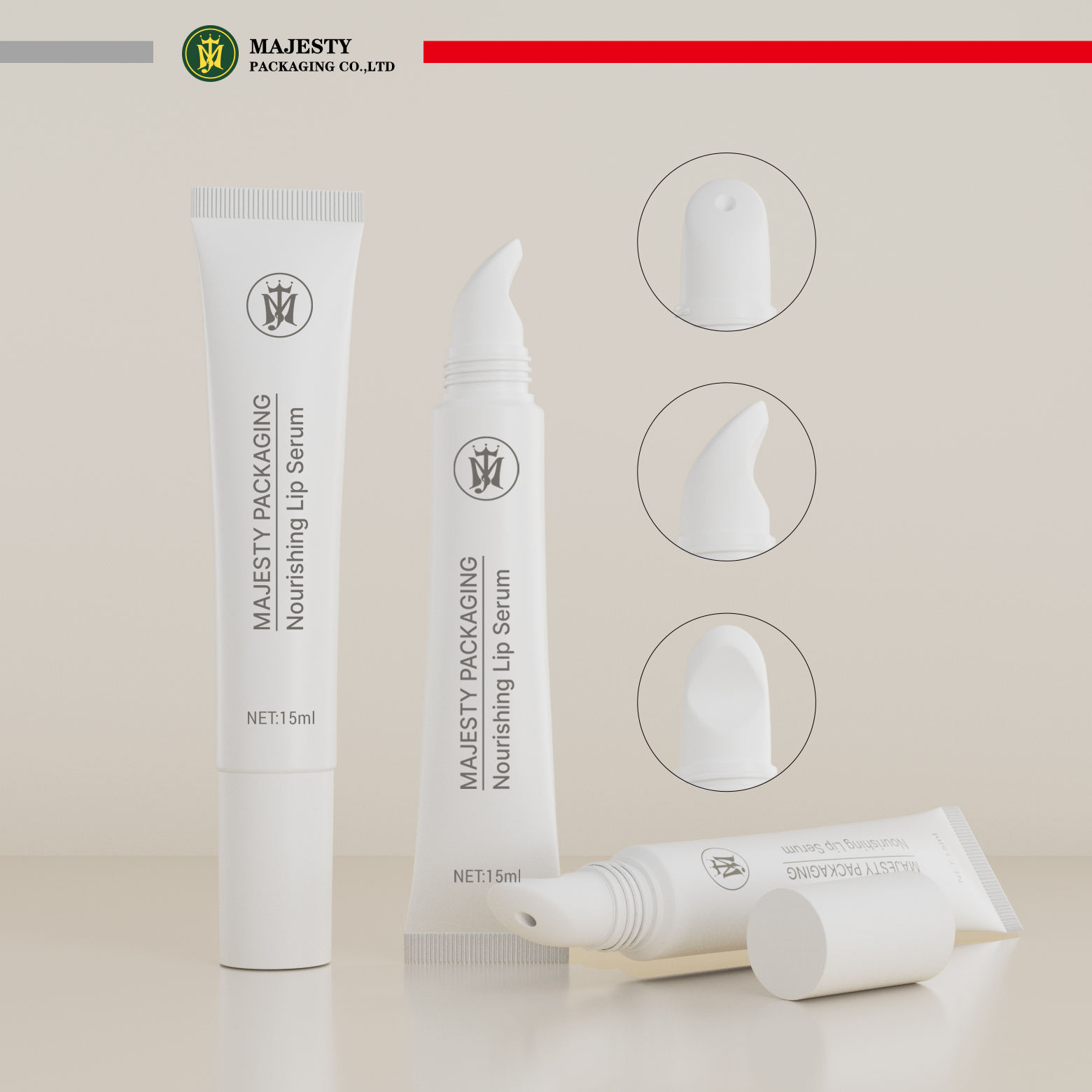 Dessus rabattable de conception personnalisé par coutume d'OEM pour les tubes en plastique de brillant à lèvres de sérigraphie